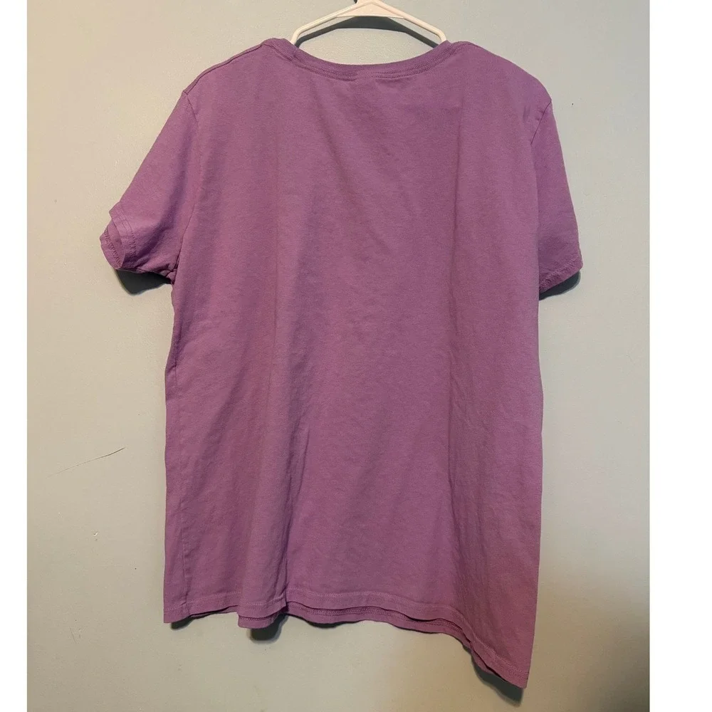 Delta Soft 2XL 2023 Disney Family Vacation Purple Glitter Graphic T-Shirt 1982